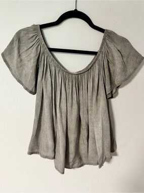 Vestique Women’s Swing Top Off the Shoulder Blouse Gray Size Medium
